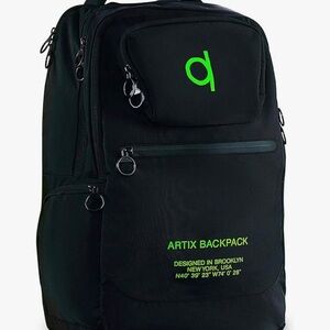 Arctix Black Backpack with Green Accents